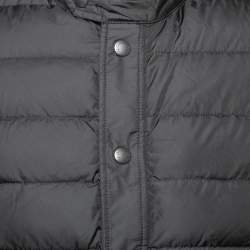 Pre Owned Moncler Black Quilted Synthetic Puffer Jacket L
