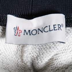 Pre Owned Moncler Grey Cotton Rib Knit Trimmed Joggers XXL