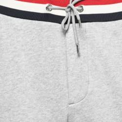Pre Owned Moncler Grey Cotton Rib Knit Trimmed Joggers XXL