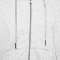 Pre Owned Moncler Grey Cotton Zip Front Hooded Jacket XXL