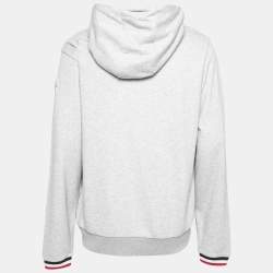 Pre Owned Moncler Grey Cotton Zip Front Hooded Jacket XXL
