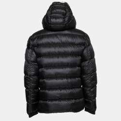 Pre Owned Moncler Black Synthetic Salzman Down Puffer Jacket L