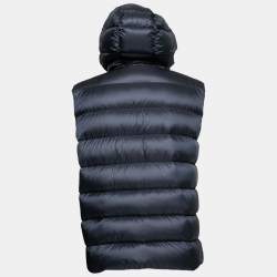 Pre Owned Moncler Navy Blue Synthetic Montreuil Down Puffer Vest XL