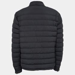 Moncler Black Down Synthetic Acorus Zip Front Jacket 4XL