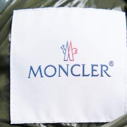 Pre Owned Moncler Black & Green Logo Printed Quilted Reversible Pouctal Jacket L