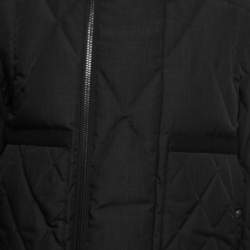 Moncler Black Synthetic Diamond Quilted Down Jacket L