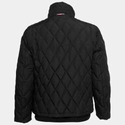 Moncler Black Synthetic Diamond Quilted Down Jacket L