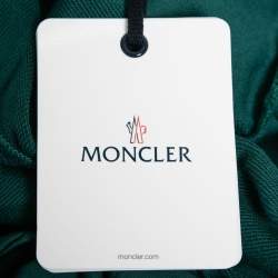Moncler Green Cotton Logo Patch Side Zip Joggers XL