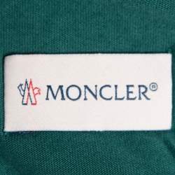 Moncler Green Cotton Logo Patch Side Zip Joggers XL