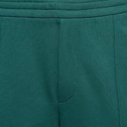 Moncler Green Cotton Logo Patch Side Zip Joggers XL