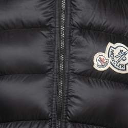 Pre Owned Moncler Black Synthetic Quilted Down Hooded Puffer Jacket M