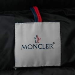 Pre Owned Moncler Black Synthetic Quilted Down Hooded Puffer Jacket M