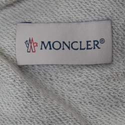 Pre Owned Moncler Grey Jersey Elastic Striped Band Joggers M
