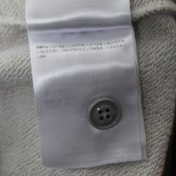 Pre Owned Moncler Grey Jersey Elastic Striped Band Joggers M