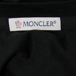 Pre Owned Moncler Black Cotton Logo Patch Detail Crewneck T-Shirt L