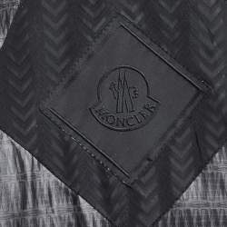 Moncler Black Chevron Patterned Synthetic Hooded Puffer Jacket 