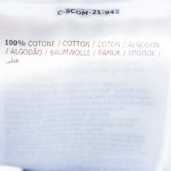 Pre Owned Moncler Monochrome Logo Printed cotton Knit Crewneck T-Shirt M