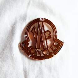 Pre Owned Moncler 8 Palm Angels White Collage Applique Cotton Crew Neck T-Shirt L