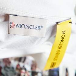 Pre Owned Moncler 8 Palm Angels White Collage Applique Cotton Crew Neck T-Shirt L