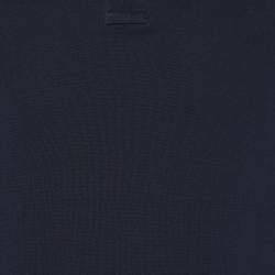 Pre Owned Moncler Navy Blue Cotton Pique Polo T-Shirt S