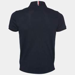 Pre Owned Moncler Navy Blue Cotton Pique Polo T-Shirt S