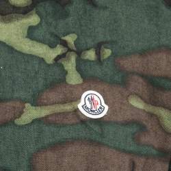 Moncler Green Camouflage Print Cotton Polo T-Shirt XL