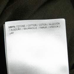 Pre Owned Moncler Military Green Cotton Crew Neck Long Sleeve T-Shirt XL