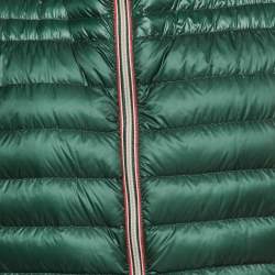 Moncler Dark Green Quilted Nylon Zip Front Down Jacket XXL 