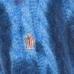 Moncler Blue Tye Dye Printed Mohair Knit Sweater XL