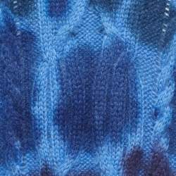 Moncler Blue Tye Dye Printed Mohair Knit Sweater XL