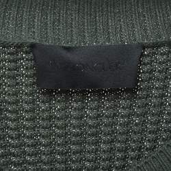 Pre Owned Moncler Green Waffle Knit Jumper L