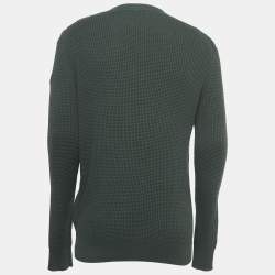 Pre Owned Moncler Green Waffle Knit Jumper L