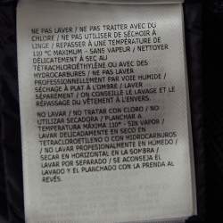 Pre Owned Moncler Navy Blue Cotton Knit and Quilted Nylon Down Tricot Cardigan XL