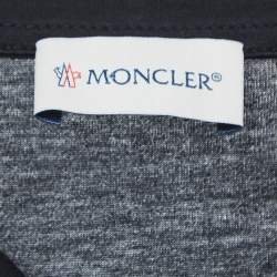 Pre Owned Moncler Black Cotton Long Sleeve Polo T-Shirt L