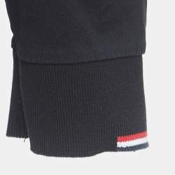 Pre Owned Moncler Black Cotton Long Sleeve Polo T-Shirt L