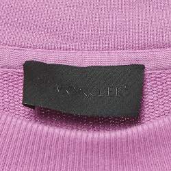 Pre Owned Moncler Purple Logo Print Cotton Sweatshirt XL