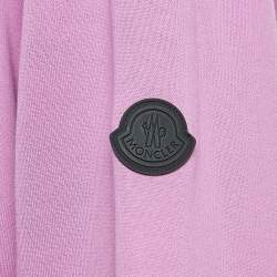 Pre Owned Moncler Purple Logo Print Cotton Sweatshirt XL