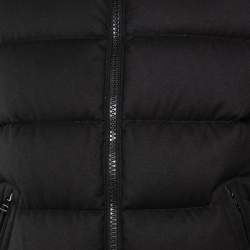Pre Owned Moncler Black Wool Down Montgenevre Hooded Jacket M