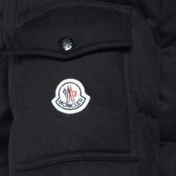 Pre Owned Moncler Black Wool Down Montgenevre Hooded Jacket M