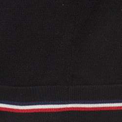 Pre Owned Moncler Black Cotton Knit Crew Neck Sweatshirt L