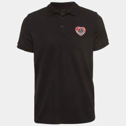 Moncler Black Cotton Logo-Patch Detail T-Shirt M