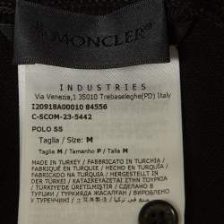 Moncler Black Cotton Logo-Patch Detail T-Shirt M