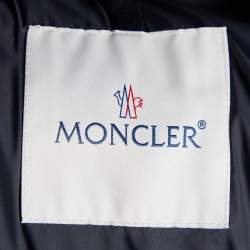Moncler Navy Blue Wool Fur Hooded Rethel Puffer Jacket M
