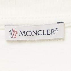 Pre Owned Moncler X Palm Angels Logo Print Cotton Knit Crewneck T-Shirt XS