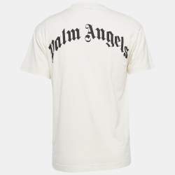 Pre Owned Moncler X Palm Angels Logo Print Cotton Knit Crewneck T-Shirt XS