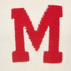 Moncler 2 1952 White Intarsia Wool Knit Turtleneck Sweater L