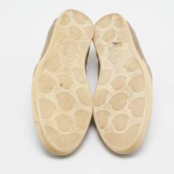 Moncler Grey Perforated Suede Slip On Sneakers Size 42