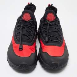 Moncler Red/Black Fabric and Neoprene Low Top Sneakers Size 41