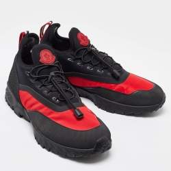 Moncler Red/Black Fabric and Neoprene Low Top Sneakers Size 41