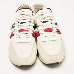 Moncler Multicolor Fabric and Suede Lace Up Sneakers Size 45